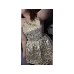 Gold/ silver Dress with mesh back